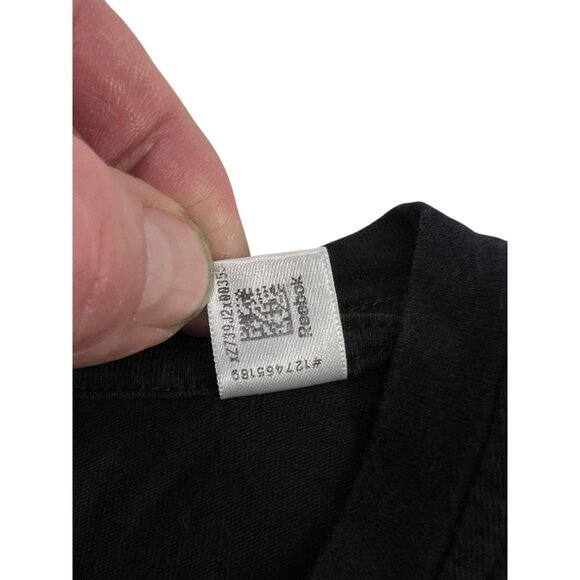 Reebok Mens Black Logo Graphic Tee XL Short Sleeves Gothic Grunge Casual Summer - Picture 4 of 9